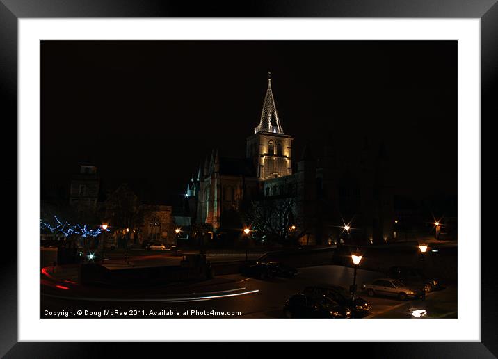 Rochester Cathedral at night Framed Mounted Print by Doug McRae