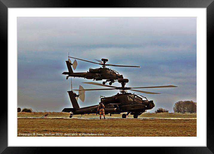 Two Apaches helicopter Framed Mounted Print by Doug McRae