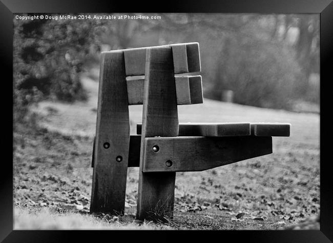  Park bench Framed Print by Doug McRae