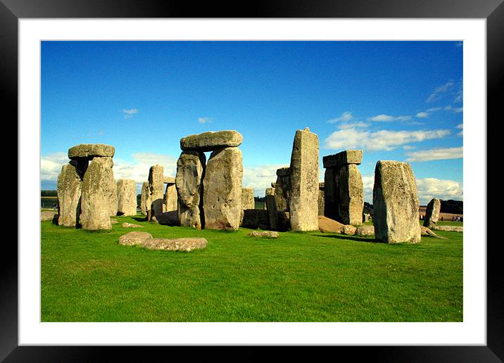 a summers day at stonehenge Framed Mounted Print by Doug McRae
