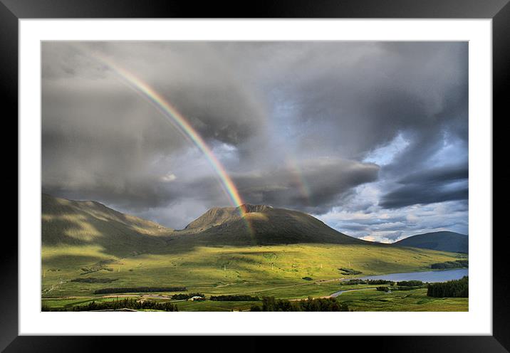 Rainbows over Ben Dorain Framed Mounted Print by Sandi-Cockayne ADPS