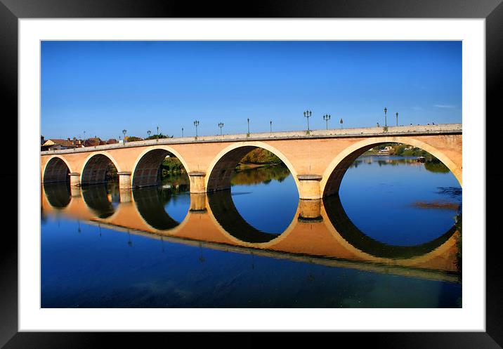 Bergerac Bridge Framed Mounted Print by Sandi-Cockayne ADPS