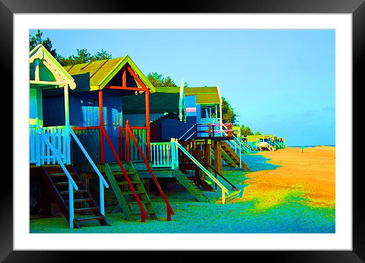 Funky Beach Huts! Framed Mounted Print by Sandi-Cockayne ADPS