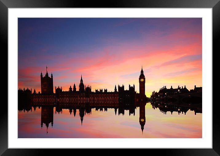 Westminster Reflections Framed Mounted Print by Sandi-Cockayne ADPS