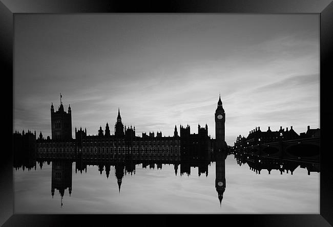 Westminster Reflections - Mono Framed Print by Sandi-Cockayne ADPS