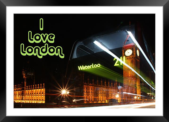 I Love London Framed Mounted Print by Sandi-Cockayne ADPS