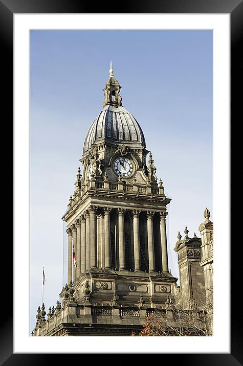 Leeds Town Hall Clock Framed Mounted Print by Sandi-Cockayne ADPS