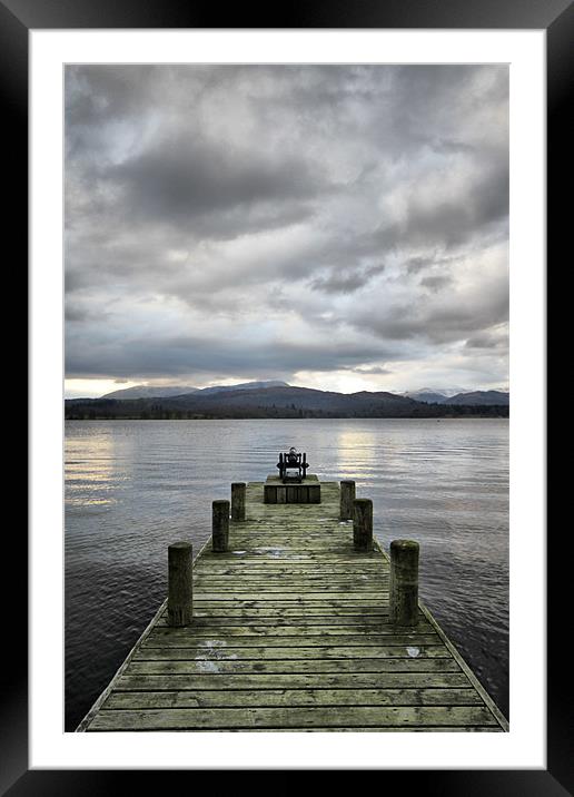 Wooden Jetty at Windermere II Framed Mounted Print by Sandi-Cockayne ADPS