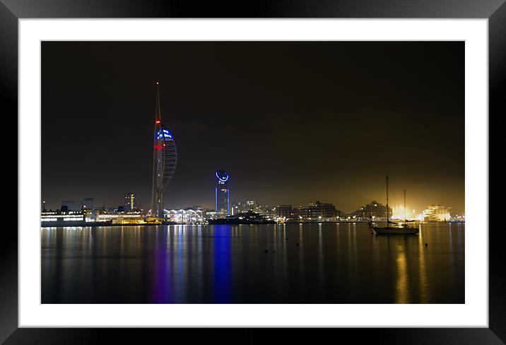 Spinnaker Tower At Night Framed Mounted Print by Sandi-Cockayne ADPS