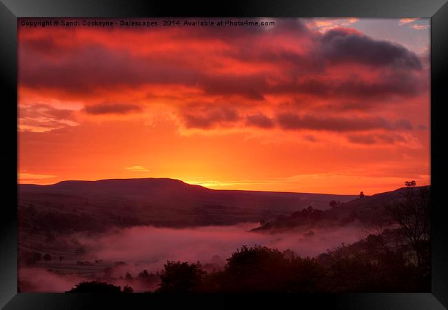 Dalescapes:- Red Sky In The Morning........ Framed Print by Sandi-Cockayne ADPS