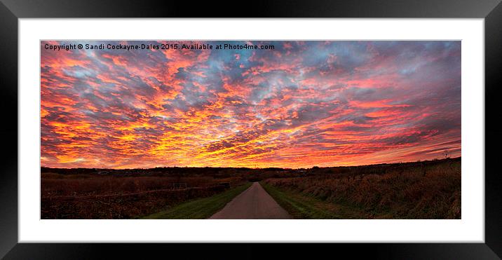  Blazing Sunset Panorama Framed Mounted Print by Sandi-Cockayne ADPS