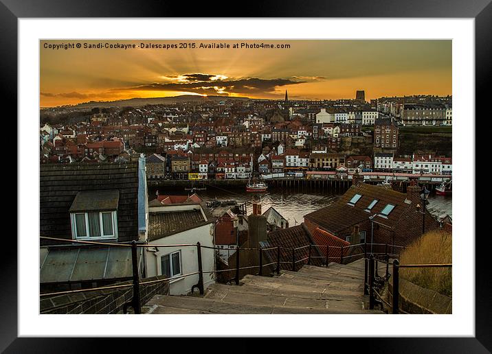  Whitby Sunset On The 199 Steps. Framed Mounted Print by Sandi-Cockayne ADPS