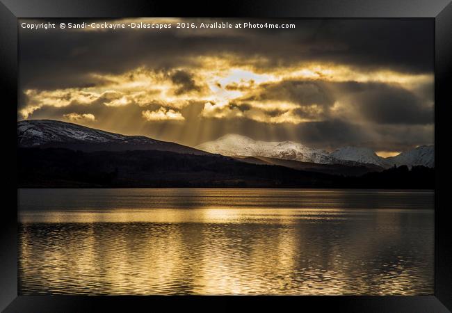 Heavenly Rays at Loch Garry Framed Print by Sandi-Cockayne ADPS