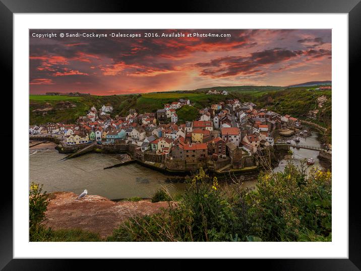 Staithes Sunset Framed Mounted Print by Sandi-Cockayne ADPS