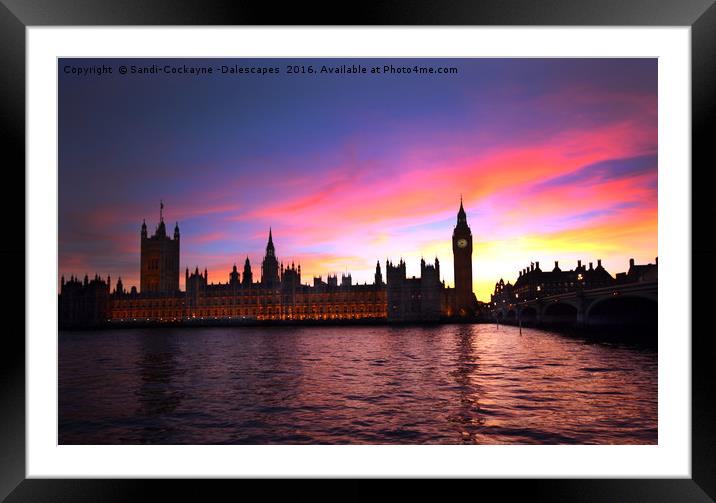 Westminster Sunset Framed Mounted Print by Sandi-Cockayne ADPS