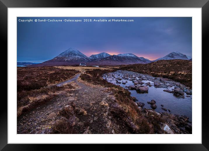 Pink Sunrise Over The Black Cuillen Framed Mounted Print by Sandi-Cockayne ADPS