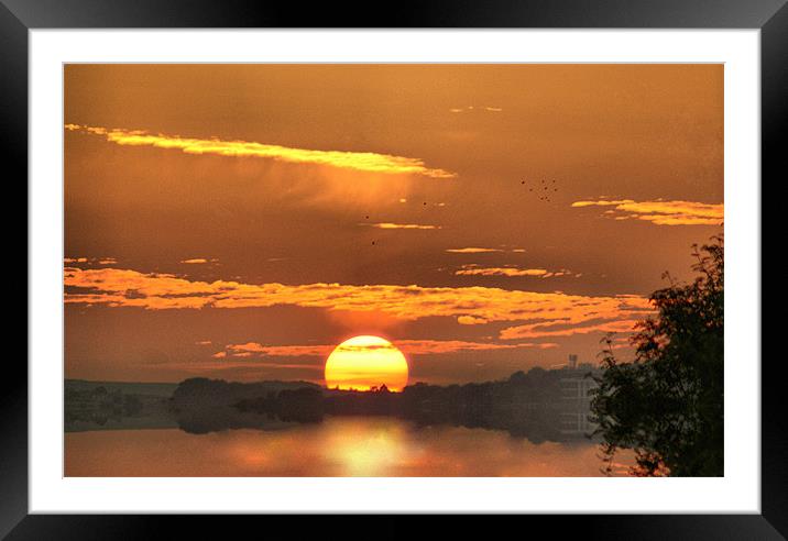 Lakeside Sunset Framed Mounted Print by Sandi-Cockayne ADPS