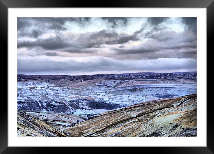 Dalescape ~ Buttertubs In Winter Framed Mounted Print by Sandi-Cockayne ADPS