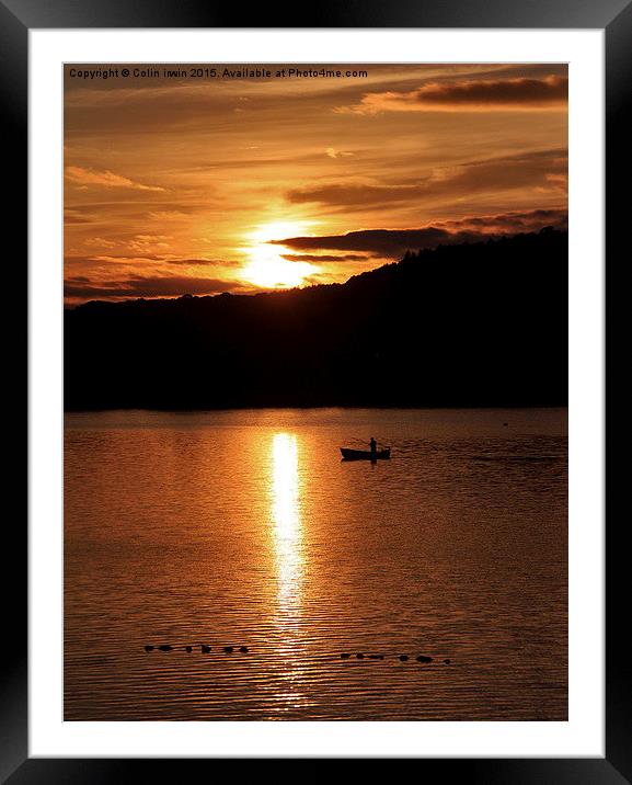  Sunset fishing Framed Mounted Print by Colin irwin