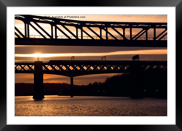  Southbound over the tyne Framed Mounted Print by Colin irwin