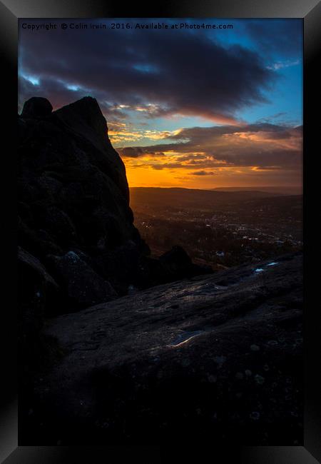 Ilkley Moor Sunset Framed Print by Colin irwin
