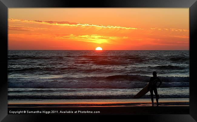 Watching The Sun Go Down Framed Print by Samantha Higgs