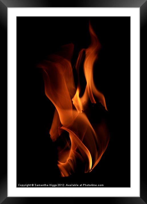 Twisting Flames Framed Mounted Print by Samantha Higgs