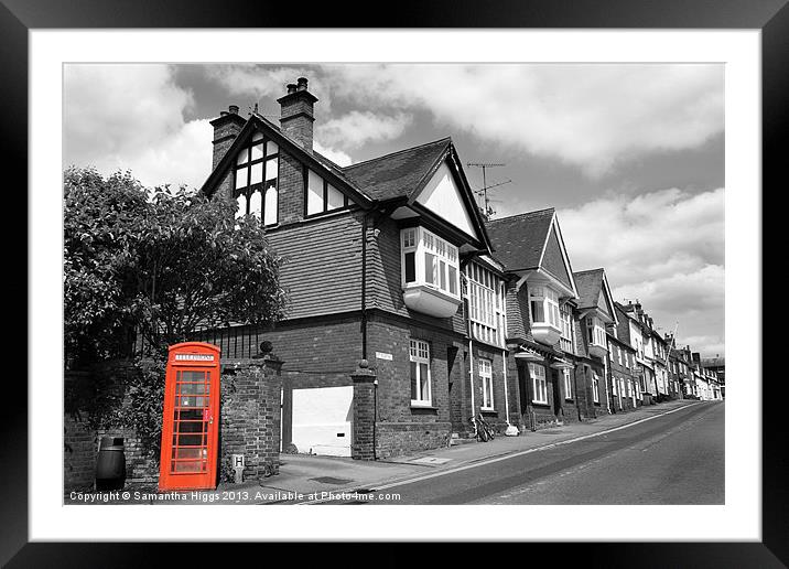 Red Telephone Box - Marlborough Framed Mounted Print by Samantha Higgs