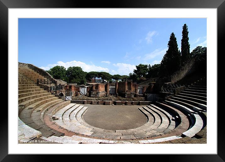 Large Theatre - Pompeii - Italy Framed Mounted Print by Samantha Higgs