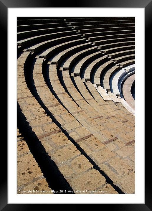 Seating - Large Theatre - Pompeii - Italy Framed Mounted Print by Samantha Higgs