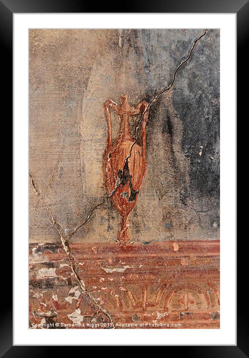 Roman Fresco Detail - Herculaneum Framed Mounted Print by Samantha Higgs
