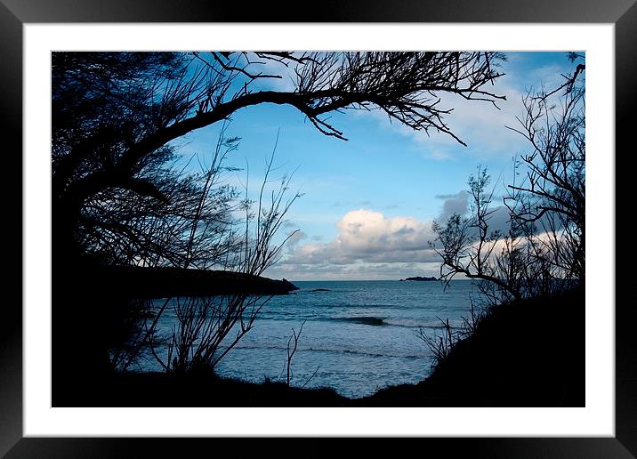 Natural Window - Harlyn Bay - Cornwall Framed Mounted Print by Samantha Higgs
