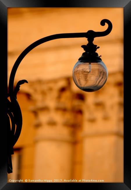 Street Lamp - Verona Framed Print by Samantha Higgs