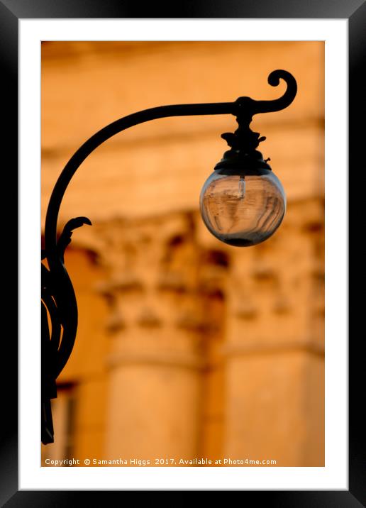 Street Lamp - Verona Framed Mounted Print by Samantha Higgs