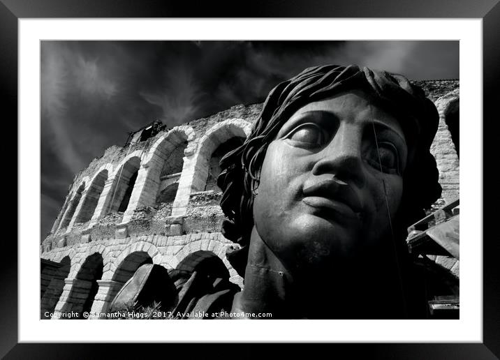 Opera Prop outside The Arena Amphitheatre , Verona Framed Mounted Print by Samantha Higgs