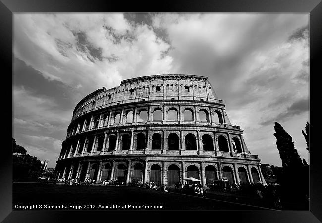 Colosseum in Black and White Framed Print by Samantha Higgs