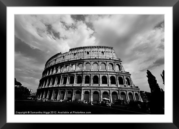 Colosseum in Black and White Framed Mounted Print by Samantha Higgs