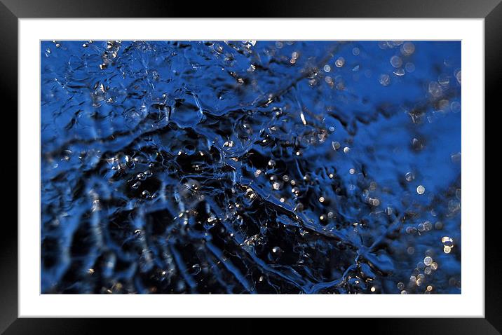 Frozen Water Bubbles & Bokeh. Framed Mounted Print by Rosanna Zavanaiu