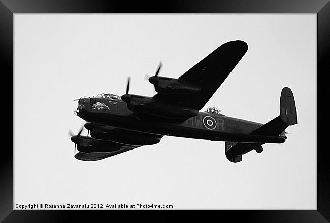 Lancaster Bomber. Framed Print by Rosanna Zavanaiu