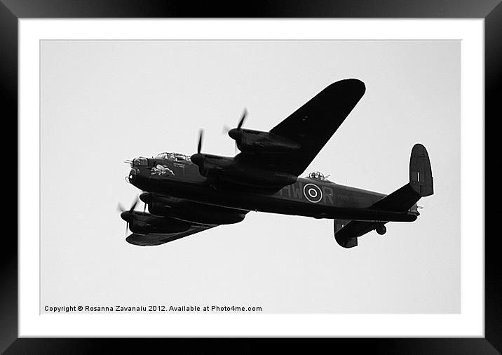 Lancaster Bomber. Framed Mounted Print by Rosanna Zavanaiu