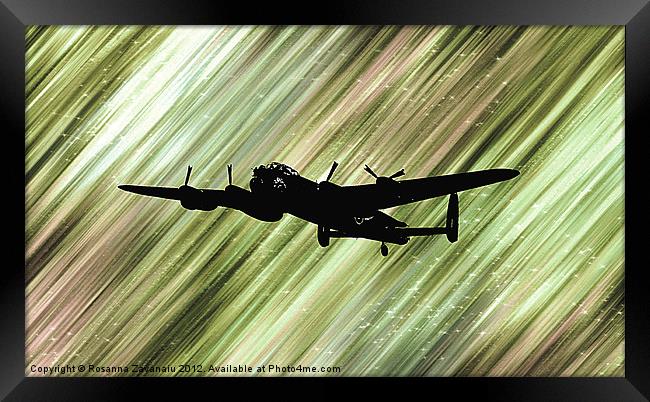 Lancaster Bomber Sillouette2 Framed Print by Rosanna Zavanaiu