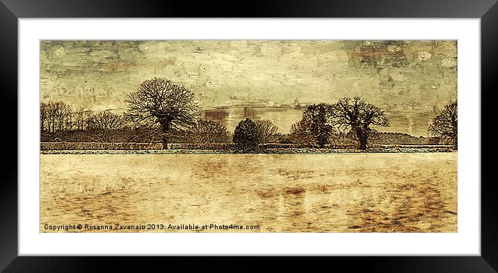 Winter Walks Back Lanes. Framed Mounted Print by Rosanna Zavanaiu