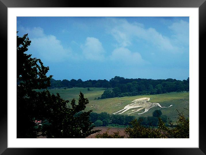 Whipsnade Zoo  Chalk Lion Framed Mounted Print by Christine Jeffrey