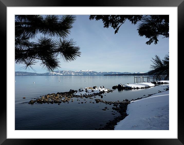 Snowy Winters Lake Framed Mounted Print by craig sivyer
