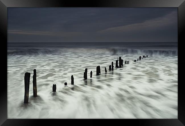 Groynes at Sandsend Framed Print by Jennifer Mannion