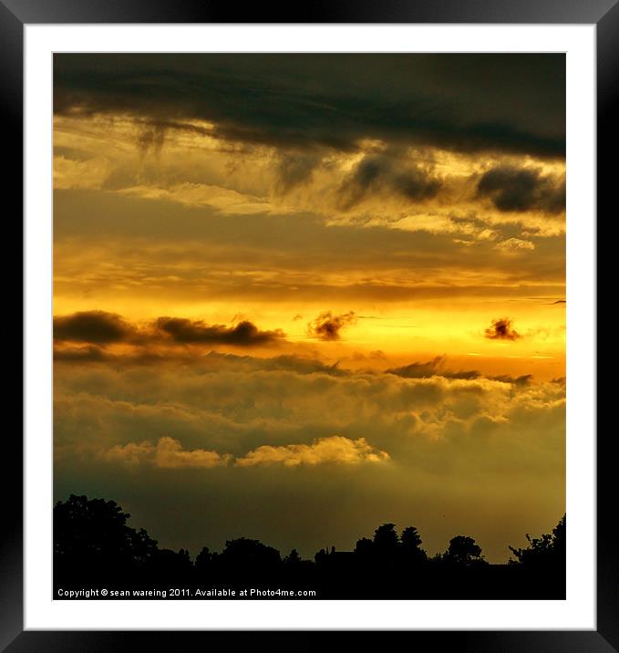 Backyard sunset Framed Mounted Print by Sean Wareing