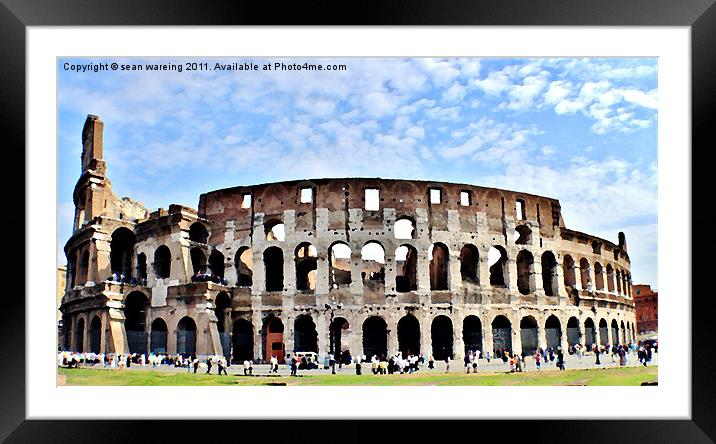 The colosseum painted Framed Mounted Print by Sean Wareing