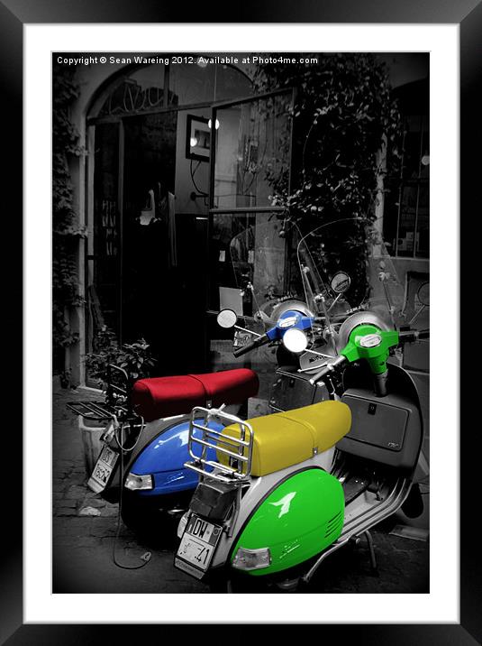 Colored Scooters Framed Mounted Print by Sean Wareing
