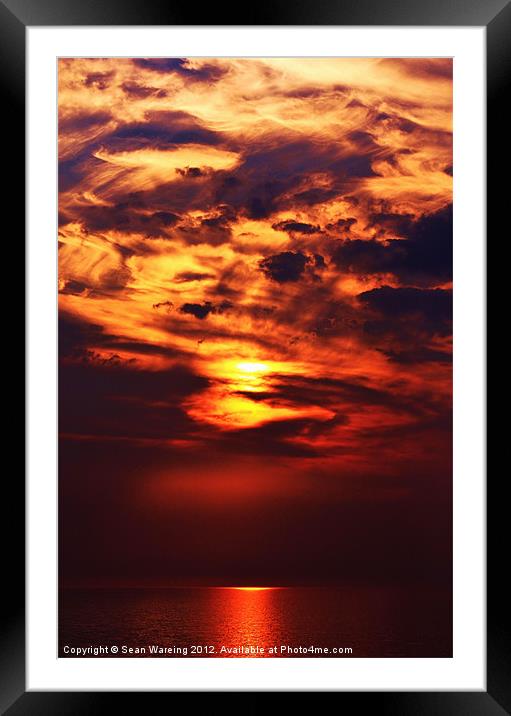 Painted sunset Framed Mounted Print by Sean Wareing