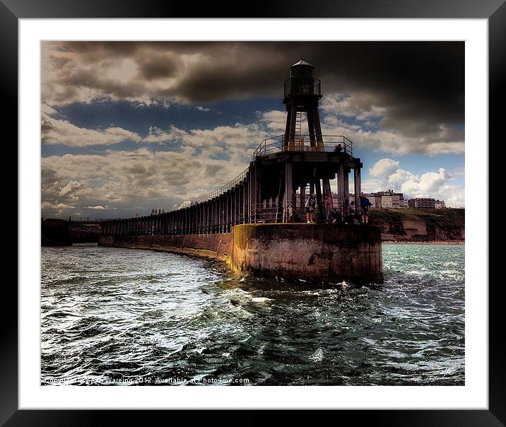 Whitby Pier Framed Mounted Print by Sean Wareing